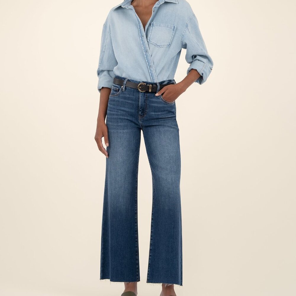 Kut from the Kloth Meg High Rise Wide Leg Size 66 / Inexhaustible W/Dark Base Wa